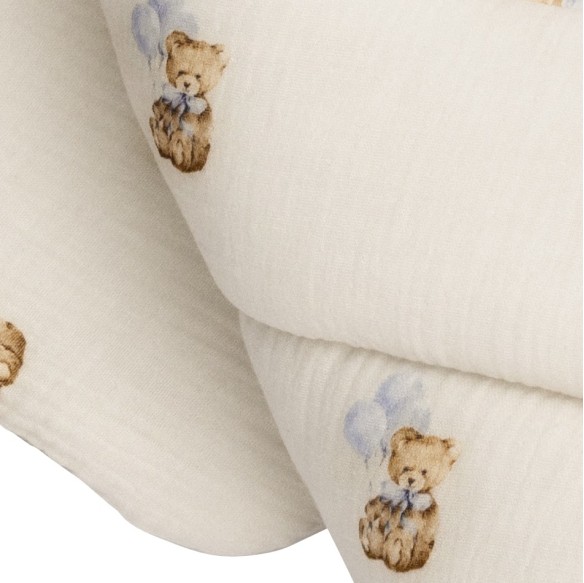 2w1 rożek/pościel z organicznego muślinu - teddy - MY MEMI