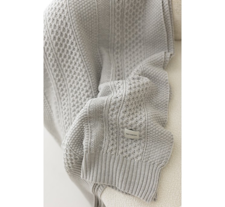 Koc ze 100% wełny merino light grey Vero - premium collection