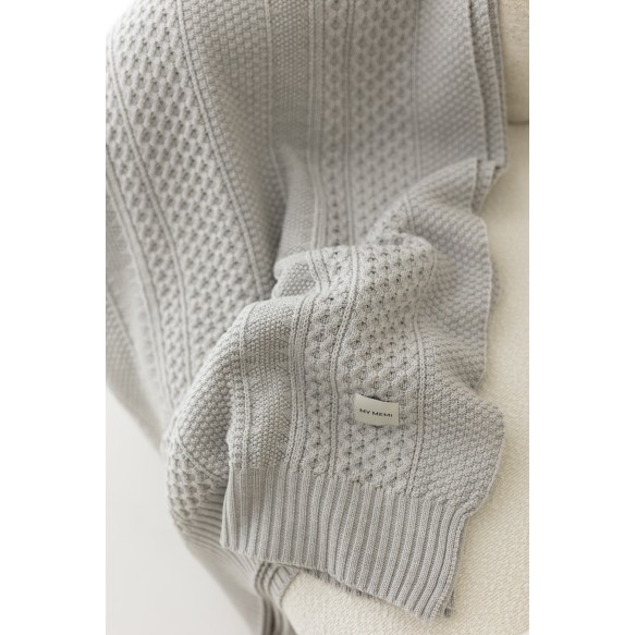 Koc ze 100% wełny merino light grey Vero - premium collection