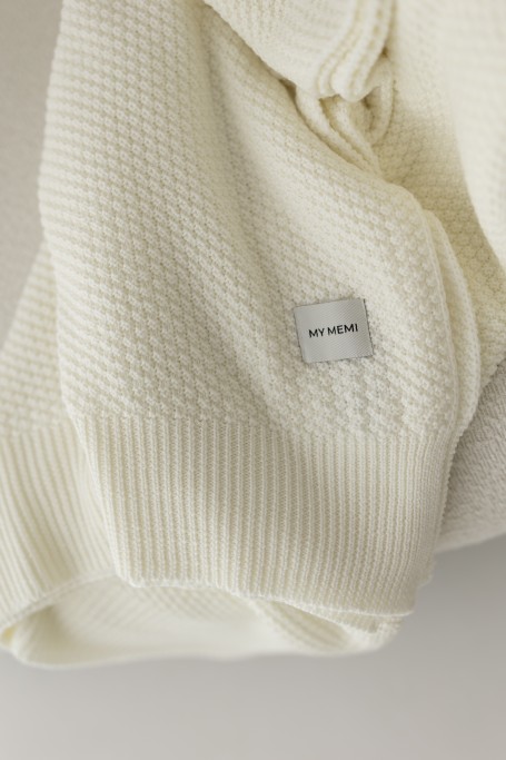 Koc ze 100% wełny merino cream Classic - premium collection