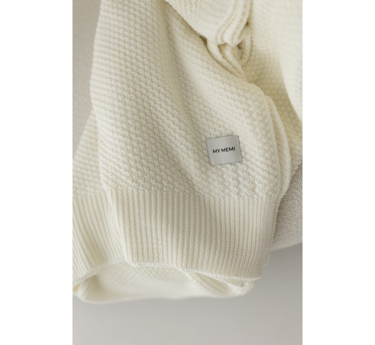 Koc ze 100% wełny merino cream Classic - premium collection - MY MEMI