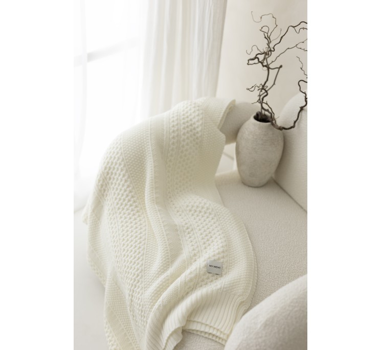 Koc ze 100% wełny merino cream Vero - premium collection