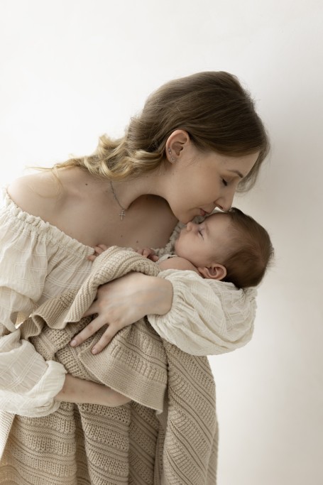 Koc ze 100% wełny merino warm beige Fjord - premium collection - MY MEMI