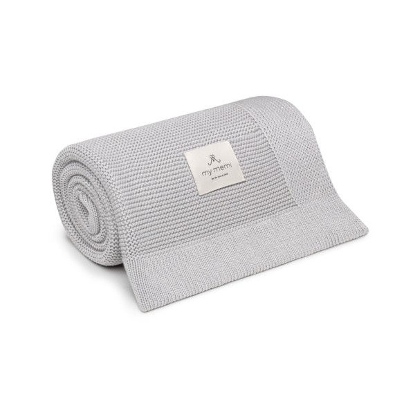 Bambusowy kocyk light grey 80x100 - classic