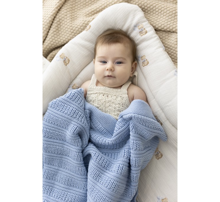 2w1 rożek/pościel z organicznego muślinu - teddy - MY MEMI