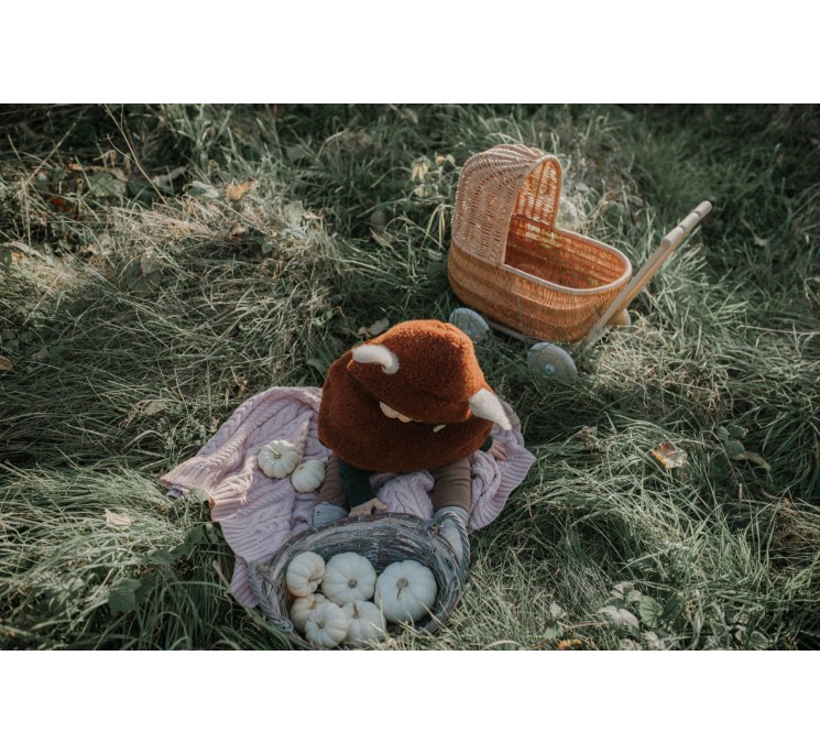 Kocyk warkocz ze 100% wełny merino powder pink (pudrowy róż) - premium collection MY MEMI OUTLET