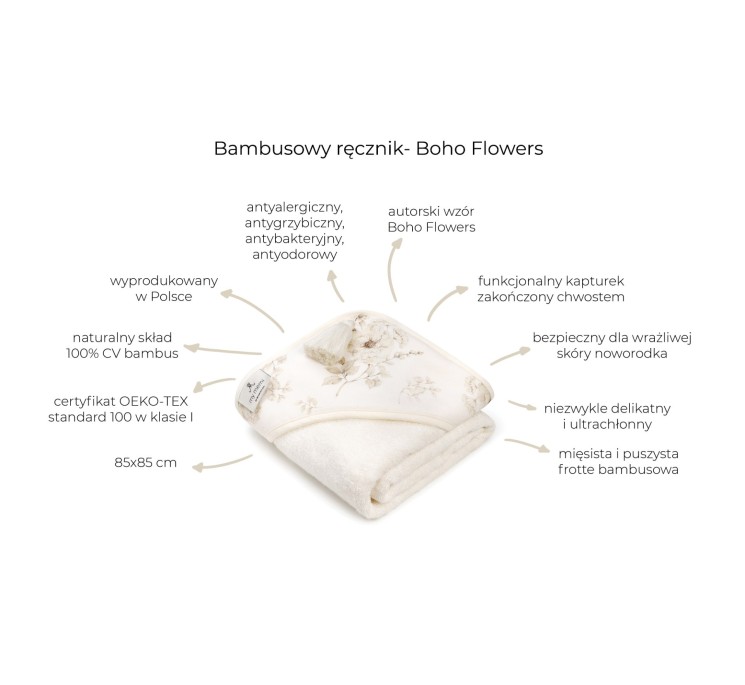 Bambusowy ręcznik- boho flowers