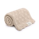 Kocyk ze 100% wełny merino warm beige Pearl - premium collection