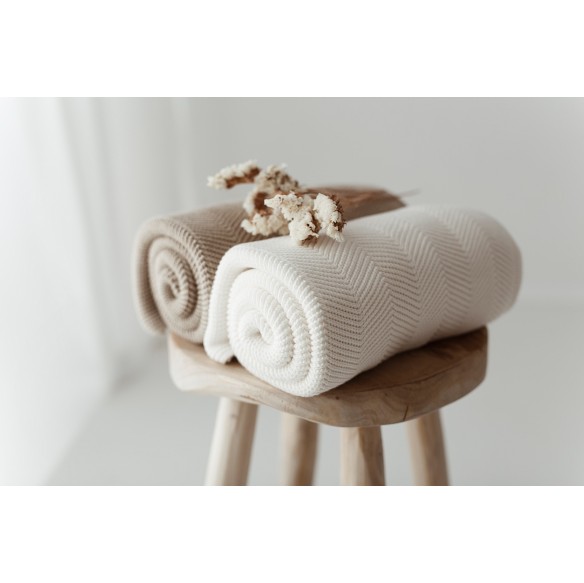 Bambusowy kocyk cream 80x100 – fir
