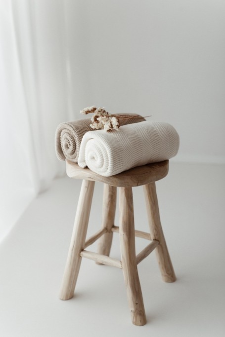 Bambusowy kocyk cream 80x100 – fir