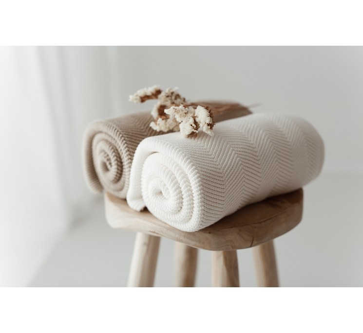 Bambusowy kocyk light beige 80x100 – fir