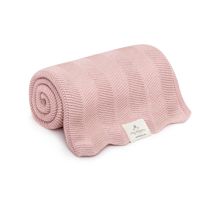 Bambusowy kocyk powder pink 80x100 – fir