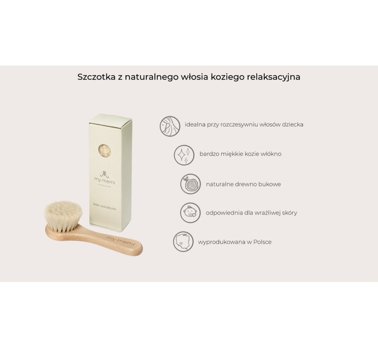 Szczotka z naturalnego włosia koziego relaksacyjna