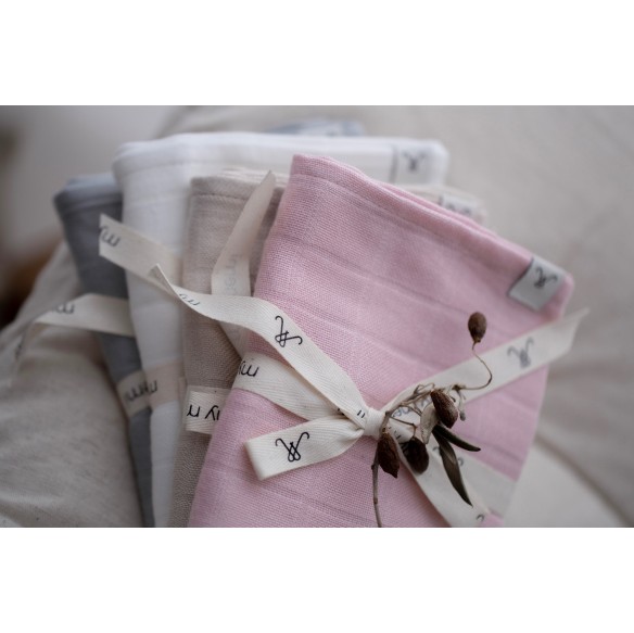 Bambusowa pieluszka muślinowa 65x65 powder pink