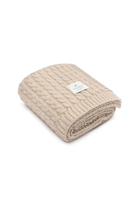 Ciepły kocyk ze 100% wełny Merino Warm Beige - Premium Collection - MY MEMI 2