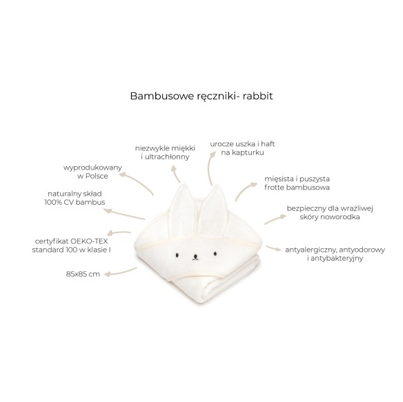 Bambusowy ręcznik cream - rabbit