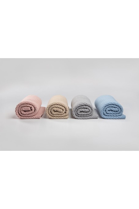 Kocyk ze 100% wełny merino baby blue - premium collection 2