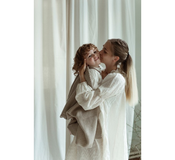 Kocyk ze 100% wełny merino baby blue - premium collection