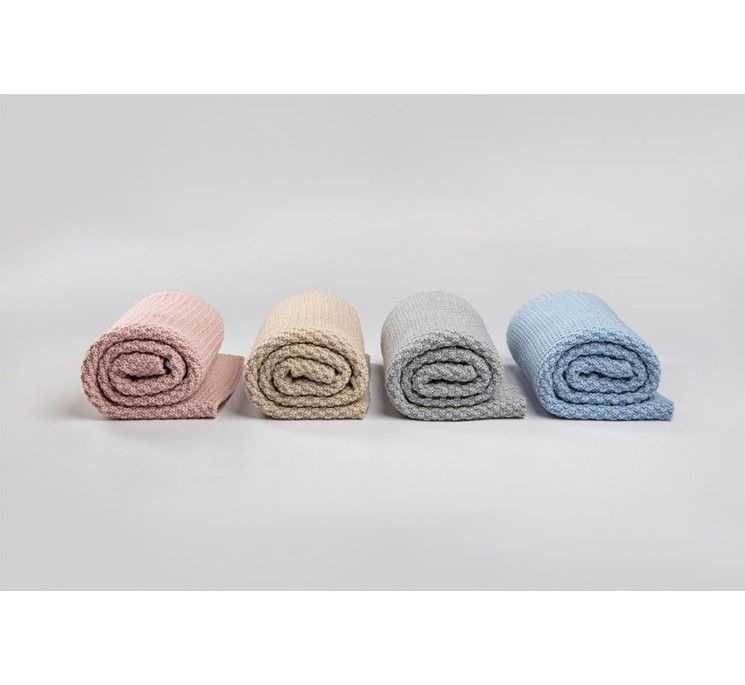 Kocyk ze 100% wełny merino grey - premium collection