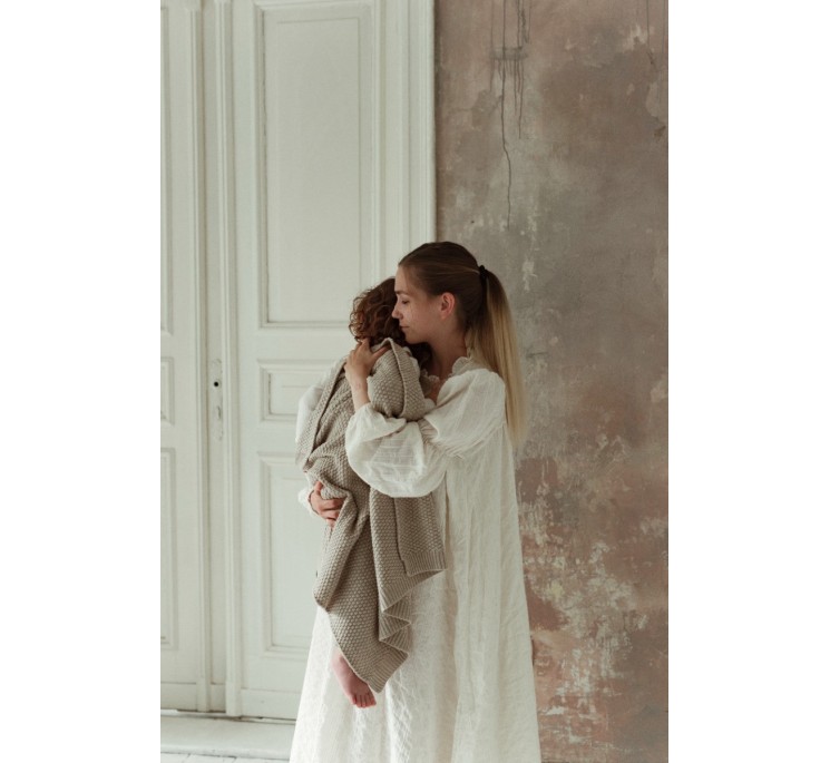 Kocyk ze 100% wełny merino grey - premium collection