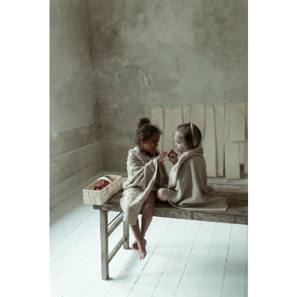 Kocyk ze 100% wełny merino warm beige - premium collection