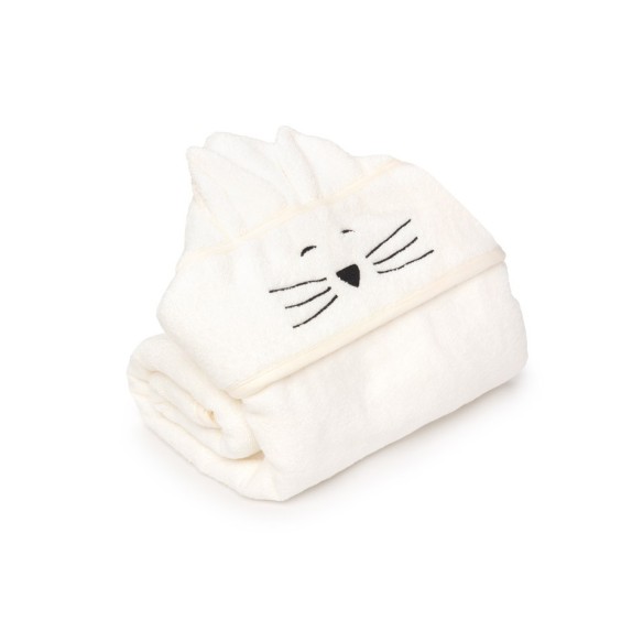 Bambusowy duży ręcznik cream - cat