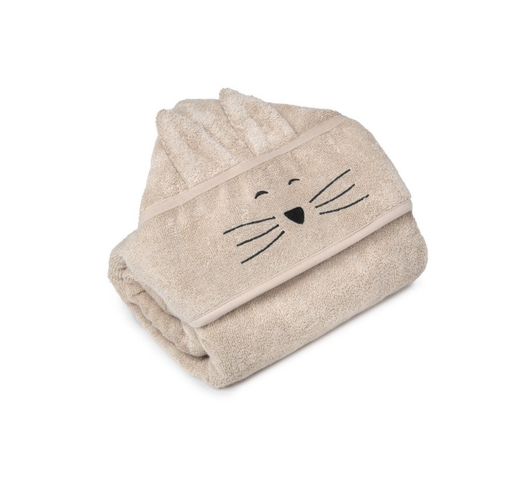 Bambusowy duży ręcznik beige - cat