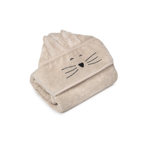 Bambusowy duży ręcznik beige - cat