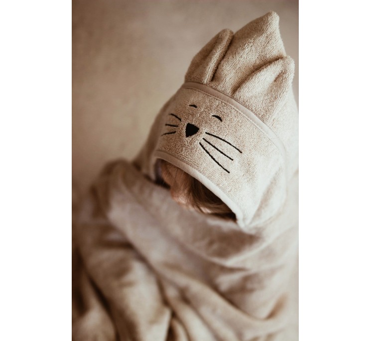 Bambusowy duży ręcznik beige - cat