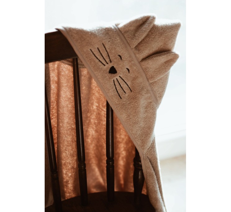 Bambusowy duży ręcznik beige - cat