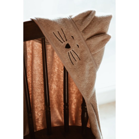 Bambusowy duży ręcznik beige - cat