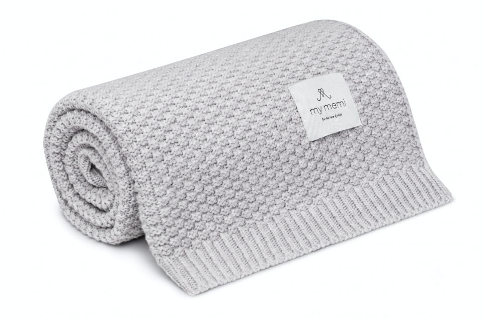 Kocyk ze 100% wełny merino light grey - premium collection