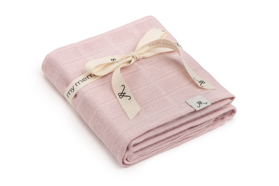 Bambusowa pieluszka muślinowa 65x65 powder pink OUTLET - MY MEMI