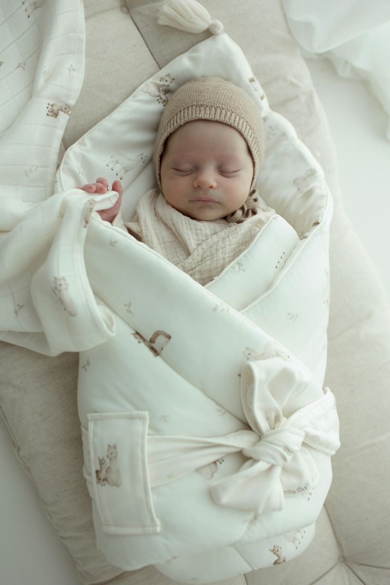 Bambusowa pieluszka muślinowa 65x65 - alpacas