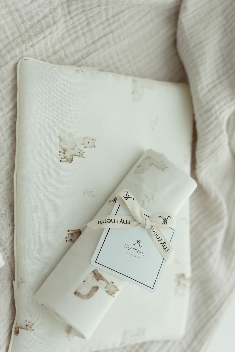 Bambusowe prześcieradło do gondoli - alpacas