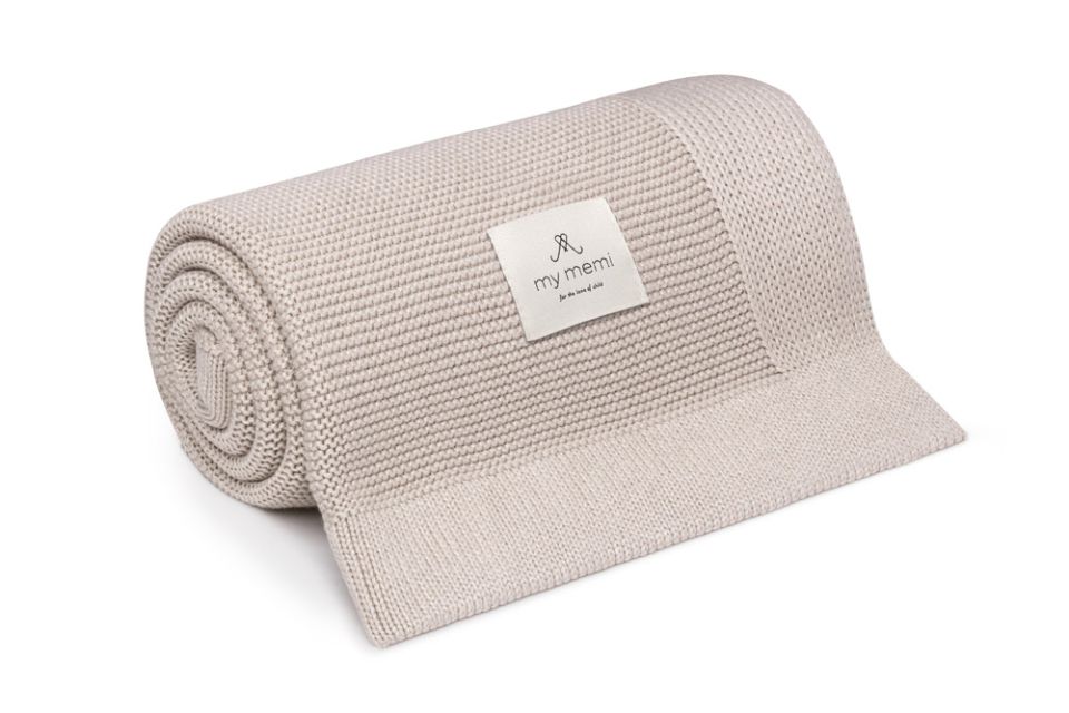 Bambusowy kocyk light beige (jasny beż) 80x100 - classic MY MEMI