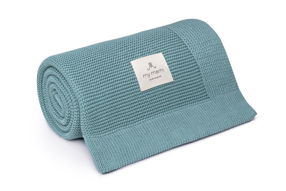 Bambusowy kocyk teal (oceaniczny / morski) 80x100 - classic MY MEMI