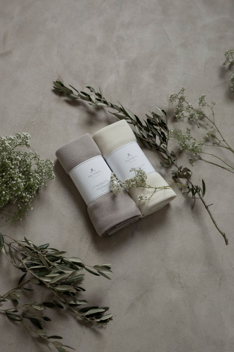 Bambusowy otulacz / lekki kocyk z jonami srebra 100x100 cream (śmietankowy) MY MEMI OUTLET