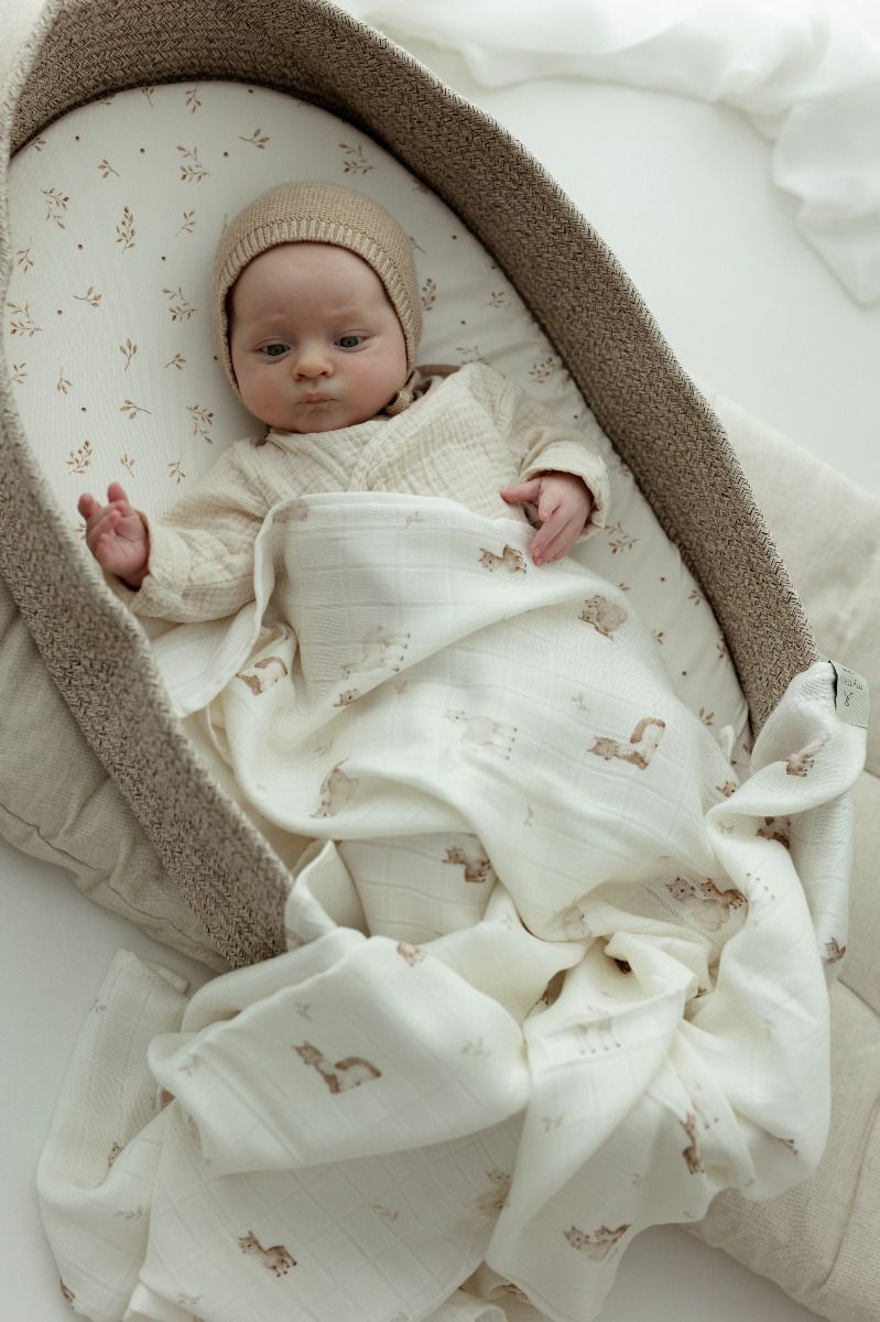 Bambusowy otulacz muślinowy 120x120 - alpacas