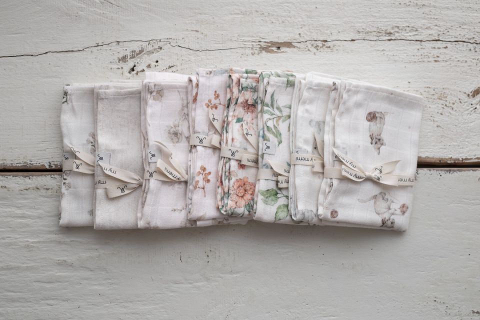 Bambusowa pieluszka muślinowa 65x65 Boho Flowers - MY MEMI