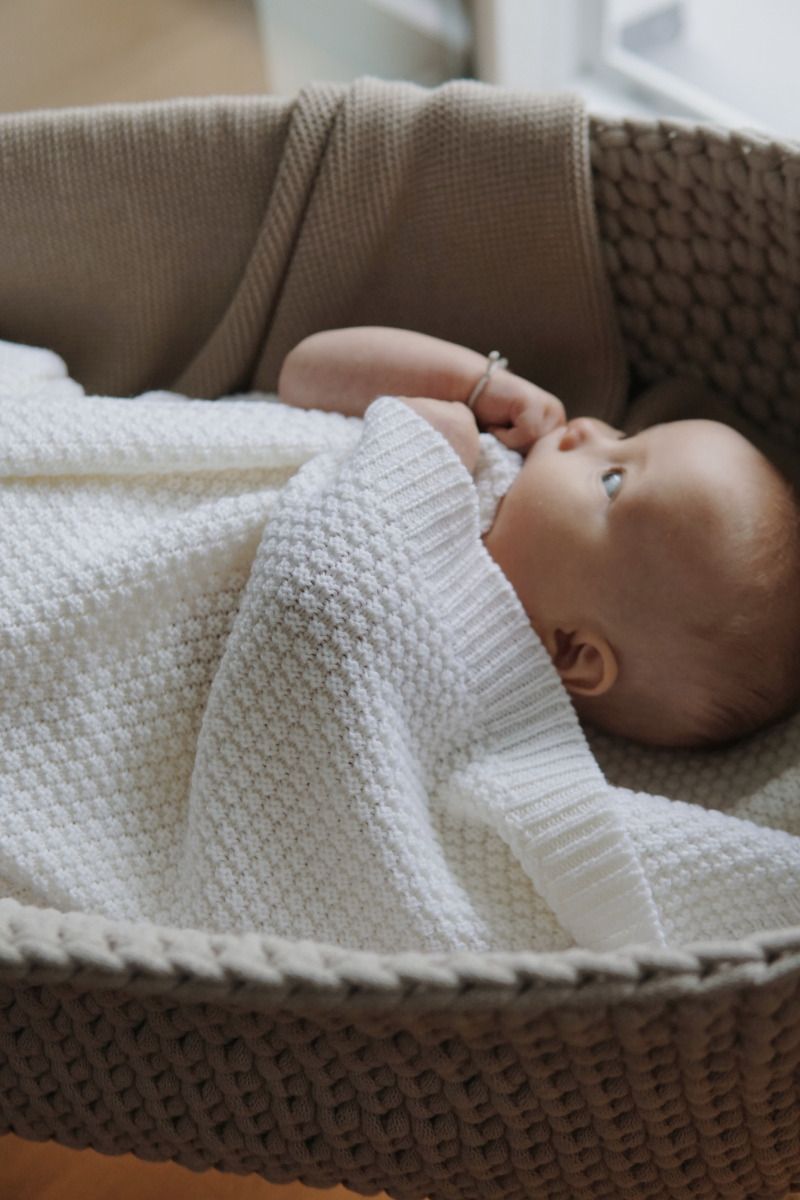 Kocyk ze 100% wełny merino cream (śmietankowy) - premium collection MY MEMI OUTLET