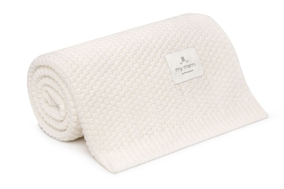 Kocyk ze 100% wełny merino cream (śmietankowy) - premium collection MY MEMI OUTLET