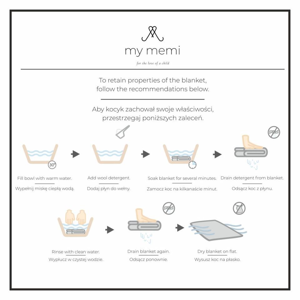 Ciepły kocyk ze 100% wełny Merino Cream - Premium Collection - OUTLET MY MEMI