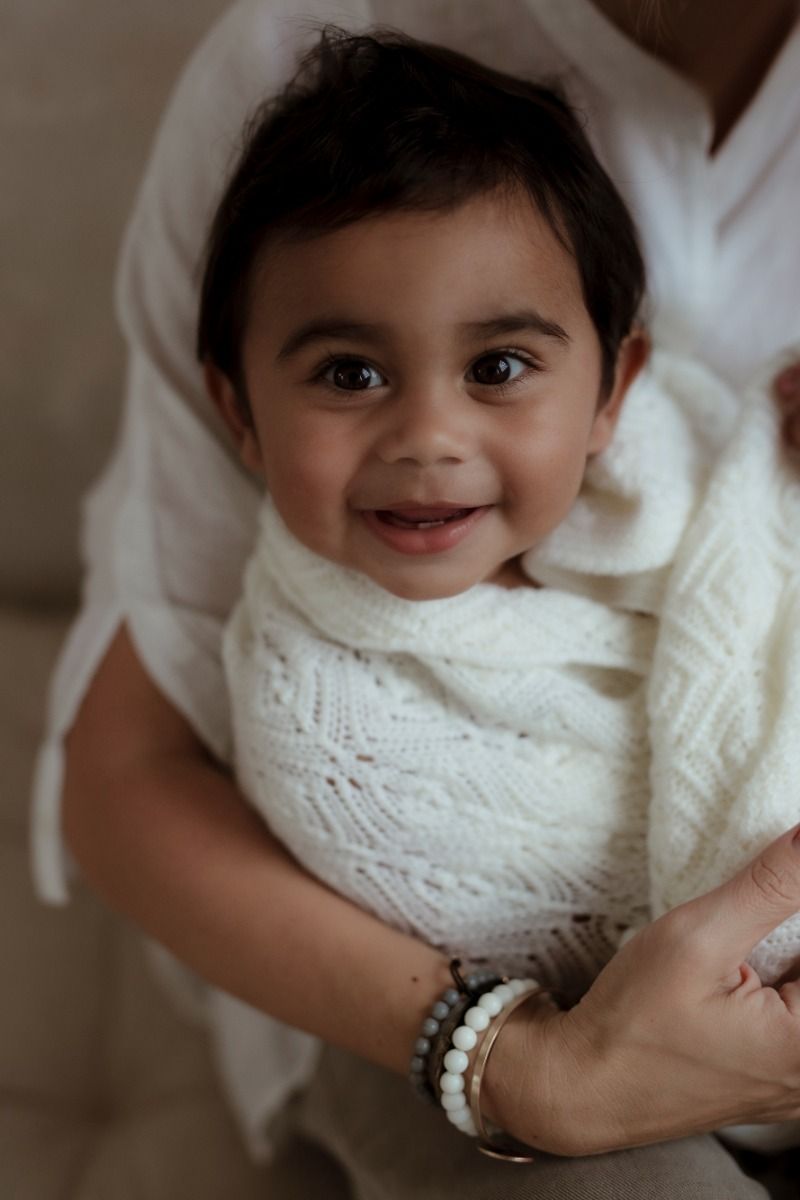 Kocyk ze 100% wełny merino cream (śmietankowy)  Pearl - premium collection - MY MEMI OUTLET