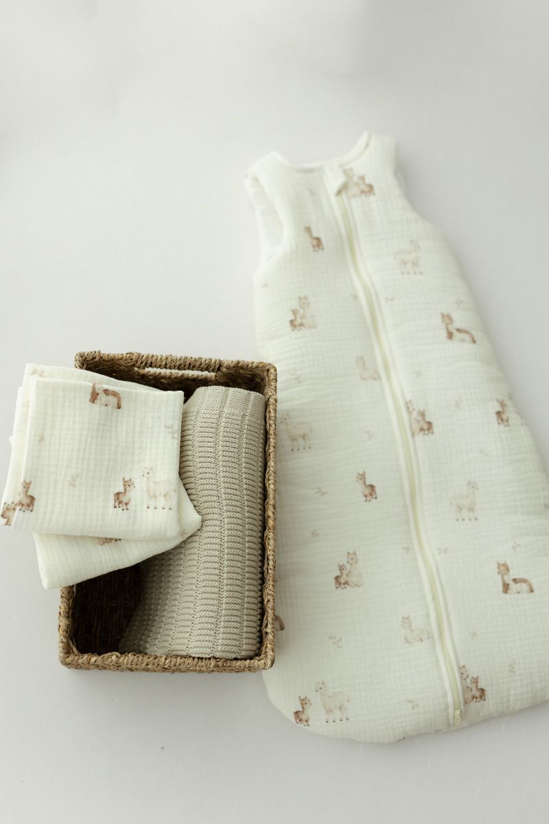 Pieluszka muślinowa z bawełny organicznej 60x65 - alpacas OUTLET