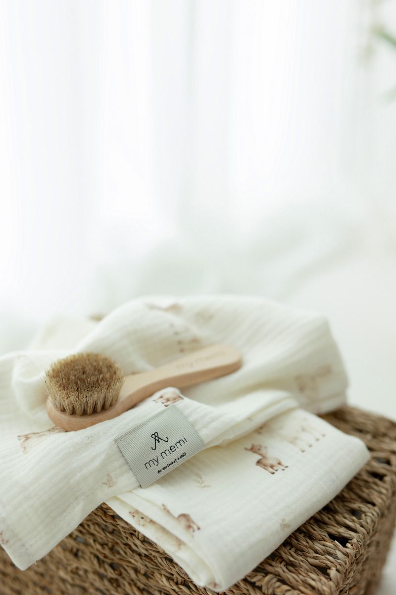 Otulacz muślinowy z bawełny organicznej 100x100 - alpacas