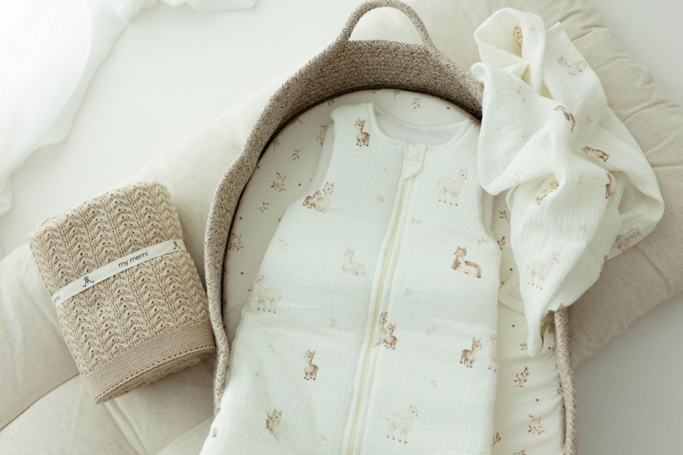 Pieluszka muślinowa z bawełny organicznej 60x65 - alpacas OUTLET