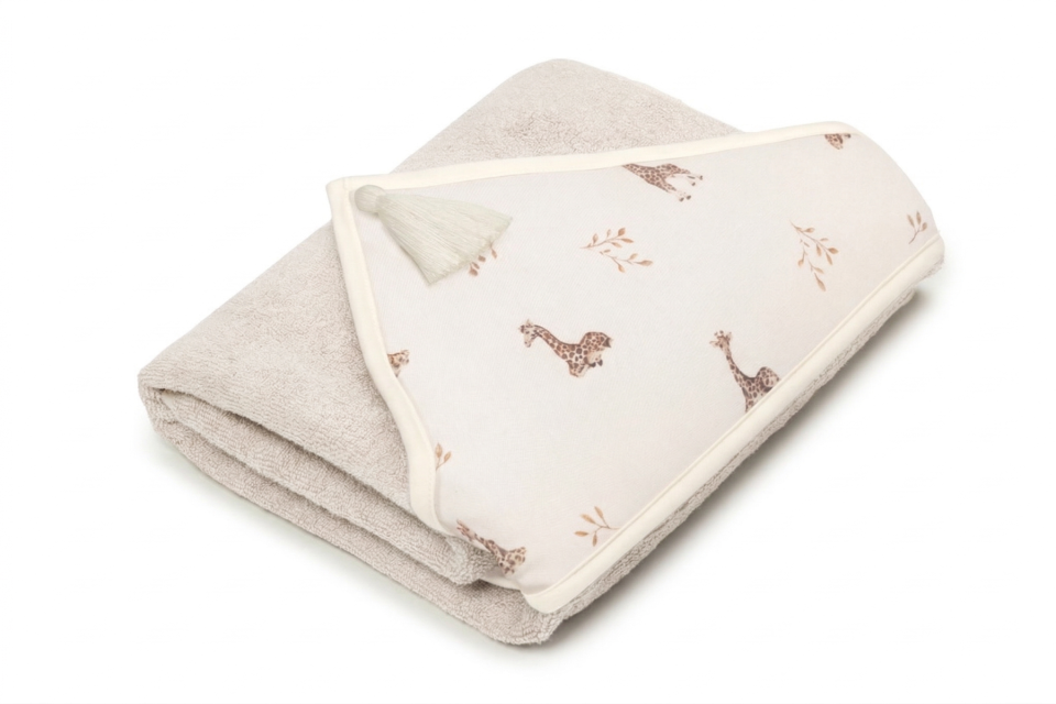 Bambusowy duży ręcznik- giraffes OUTLET