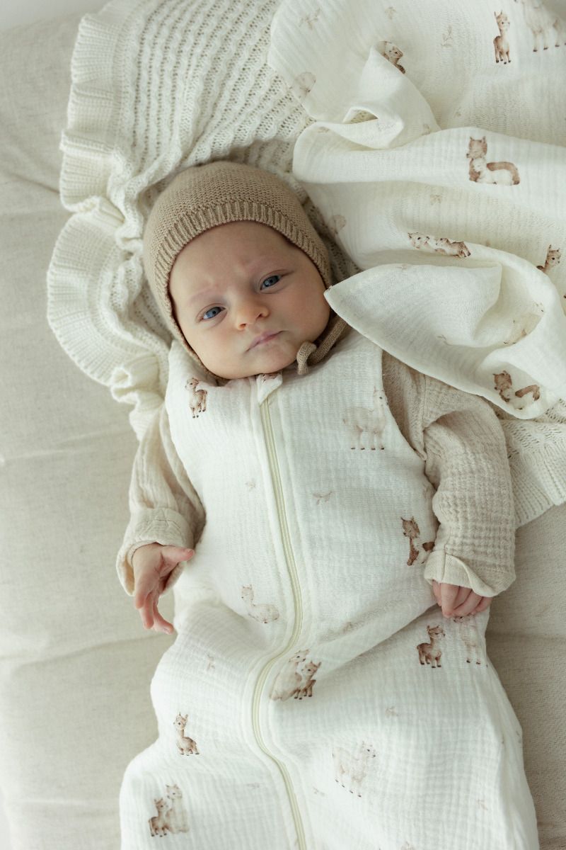 Śpiworek z organicznego muślinu 5 - 18 mies. 1.0 TOG - alpacas