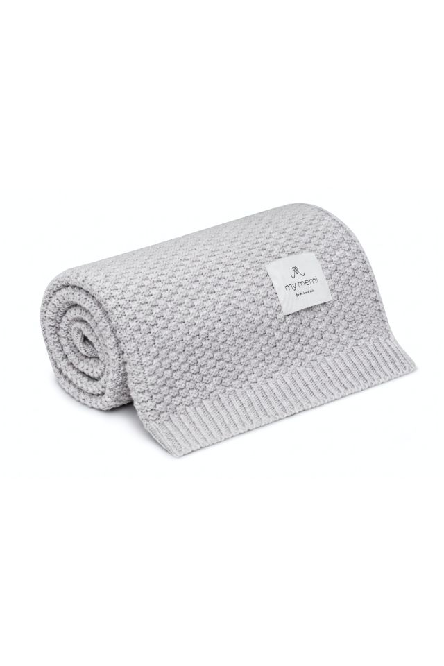 Kocyk ze 100% wełny merino light grey - premium collection